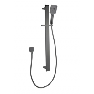 Bellino Gun Metal Grey Square Handheld Shower Rail Set SR49.06